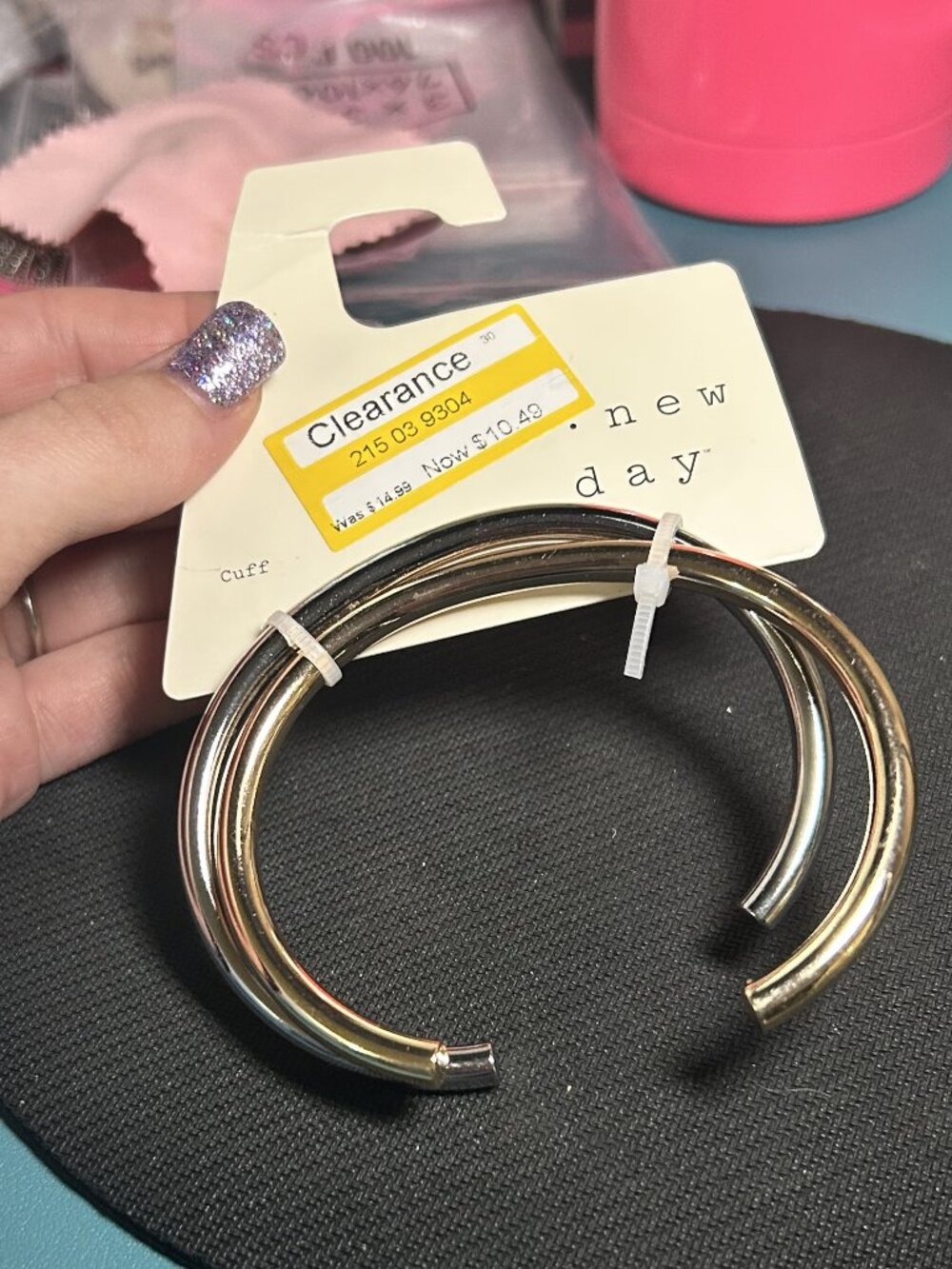 A New Day Target Mixed Metal Gold Silver Open Cuff Bracelet Set NWT